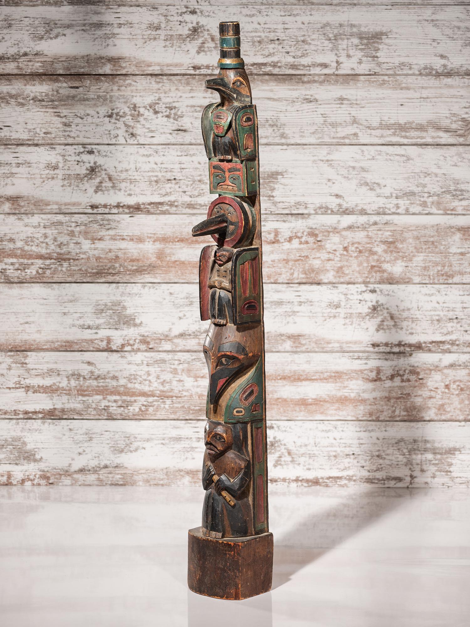 Northwest Coast Polychrome Totem Pole