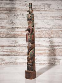 Northwest Coast Polychrome Totem Pole