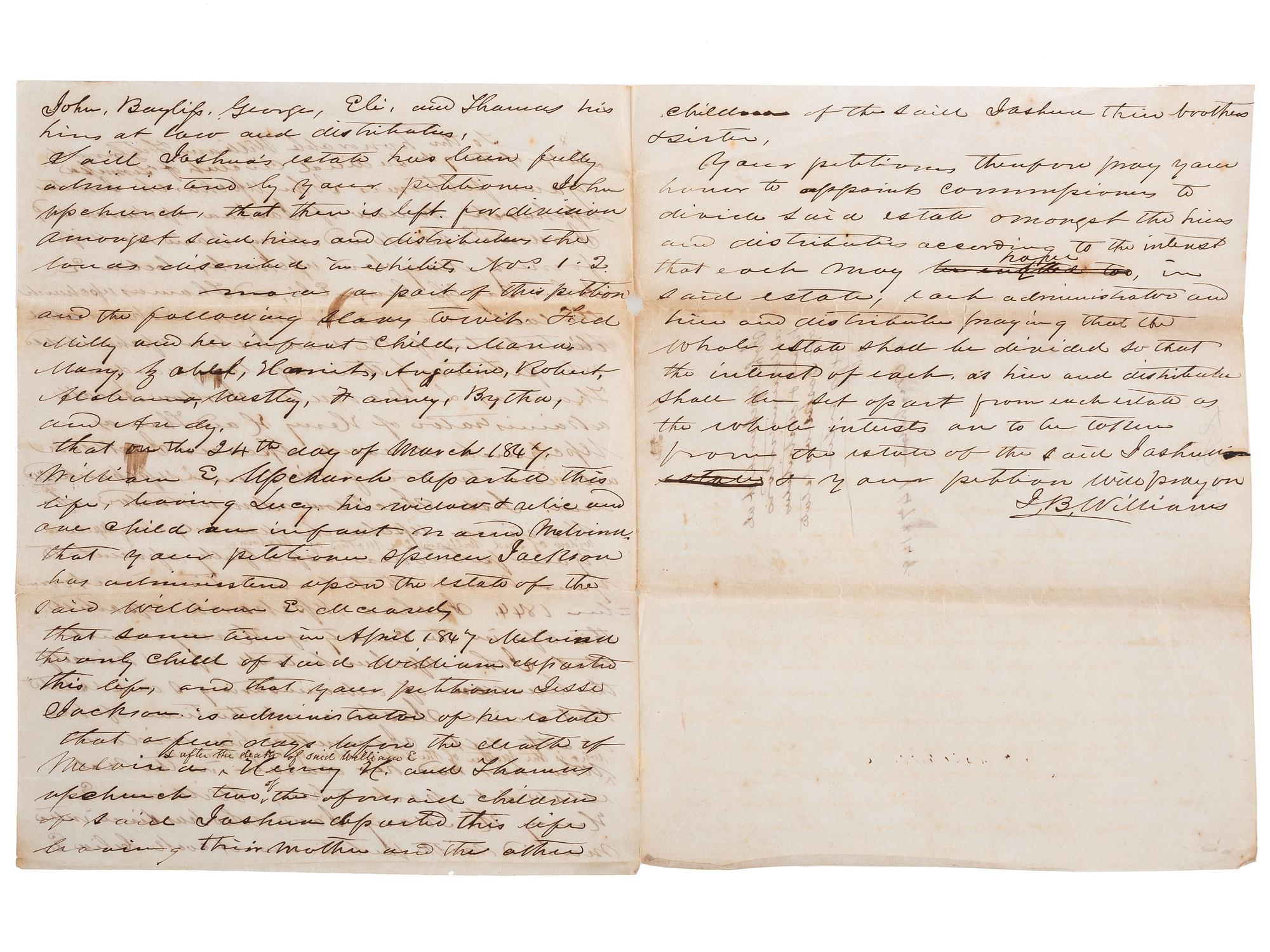 [SLAVERY & ABOLITION]. A group of 4 documents related to the enslavement of individuals in Tennessee, comprising: