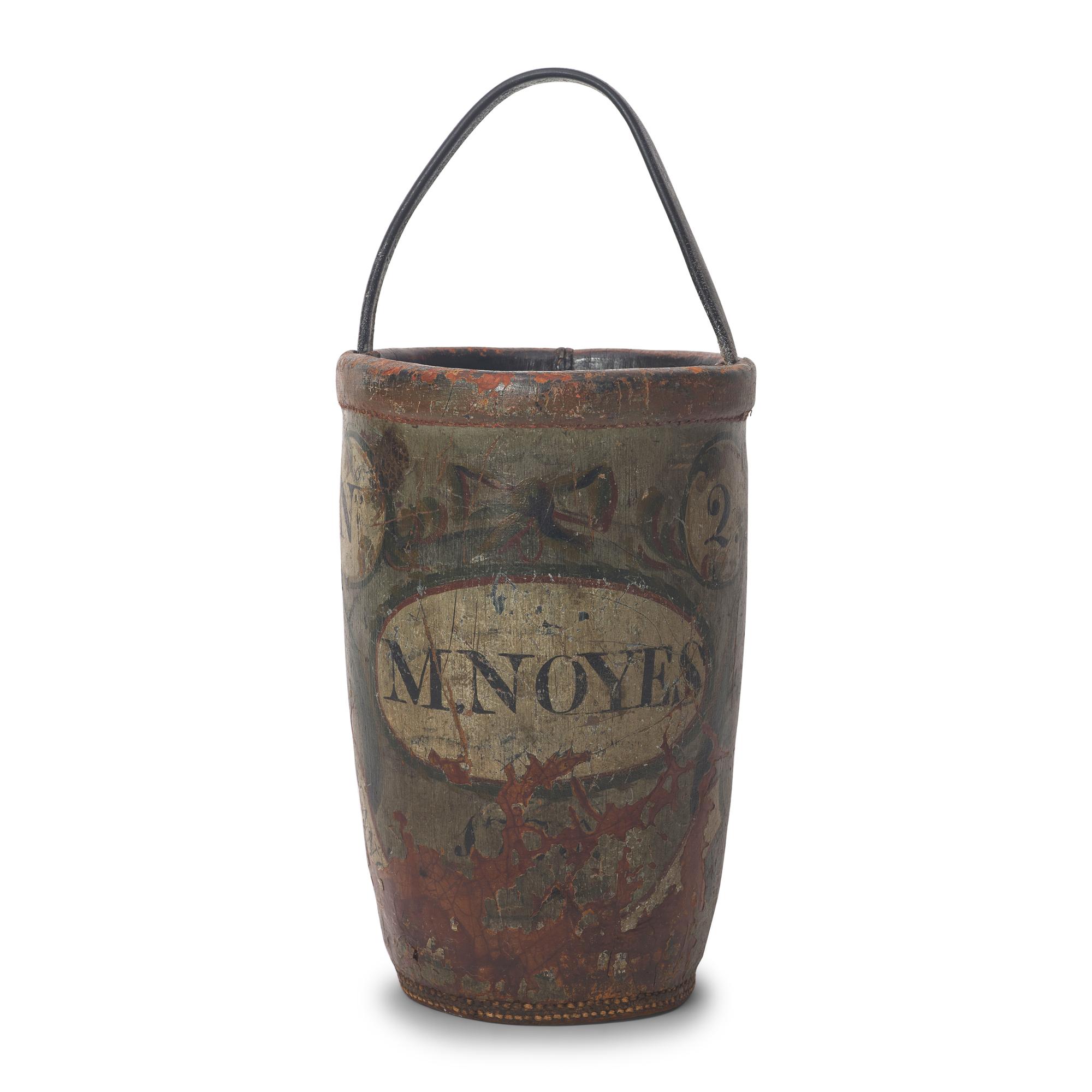 A Painted Leather Fire Bucket