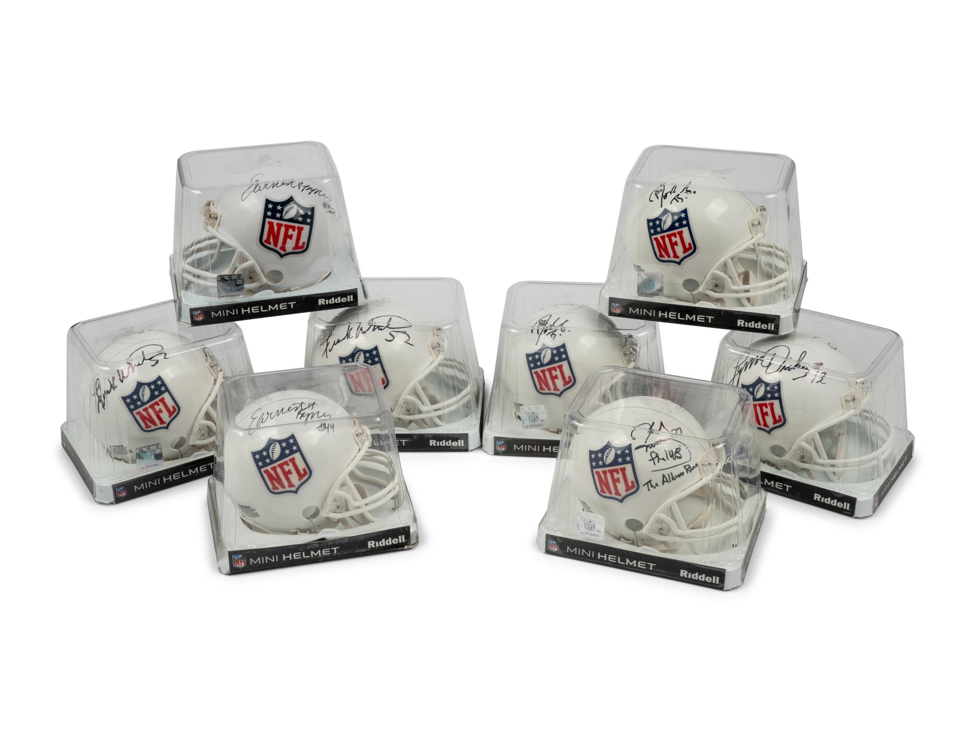 A Large Group of NFL Notable Signed Autograph Mini Helmets