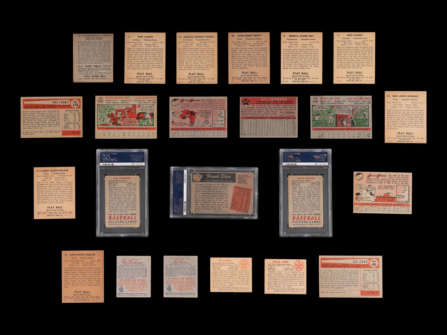 A Group of 23 Assorted 1940s and 1950s Baseball Cards,