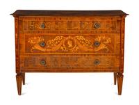 An Italian Neoclassical Walnut and Marquetry Commode in the Manner of Maggiolini
