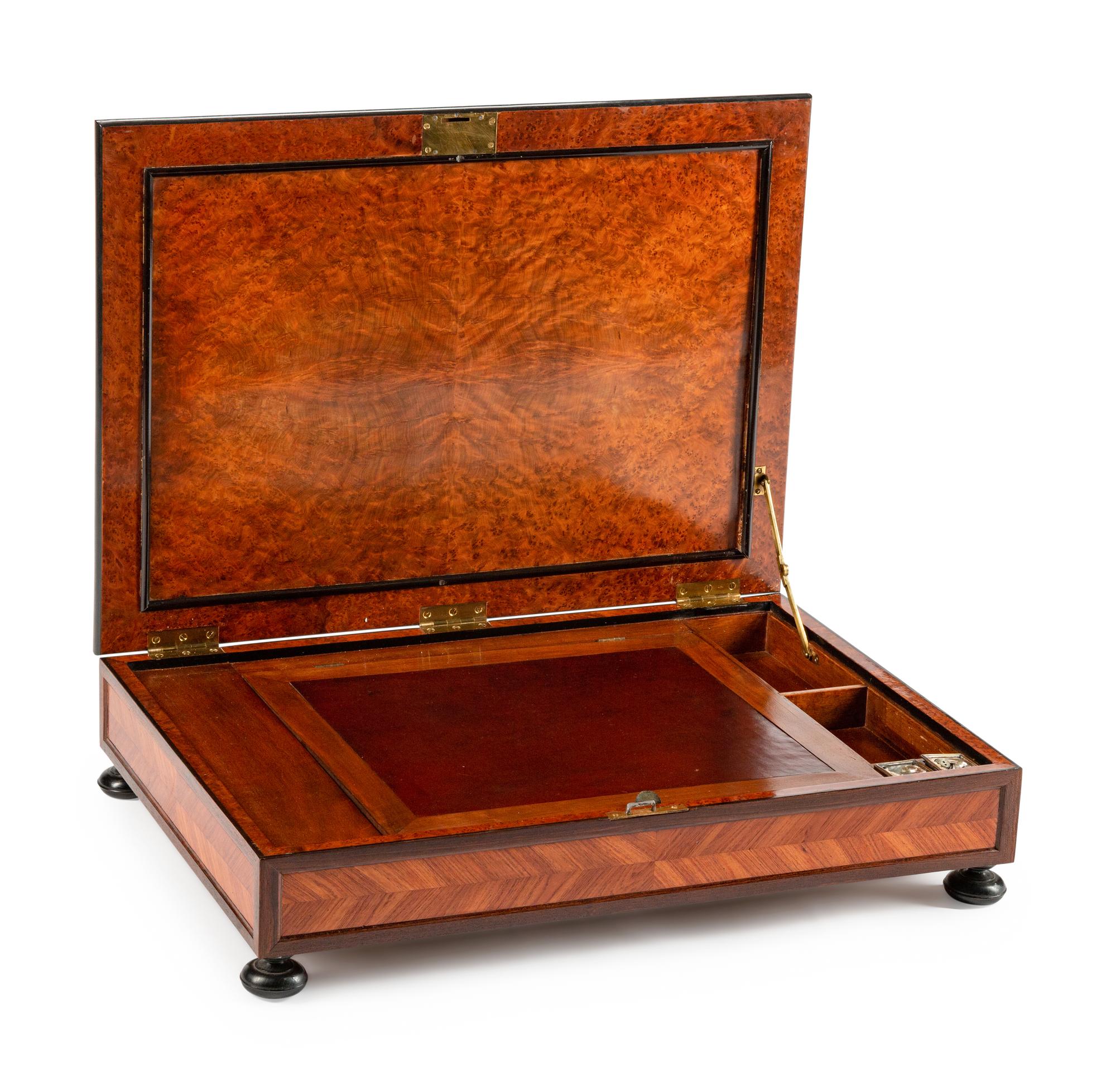 A French Inlaid Burlwood Traveling Desk — 19TH CENTURY