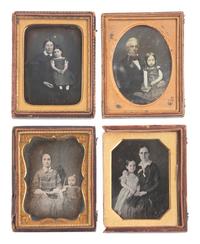 [EARLY PHOTOGRAPHY]. 13 charming quarter plate daguerreotype portraits of parents and children.