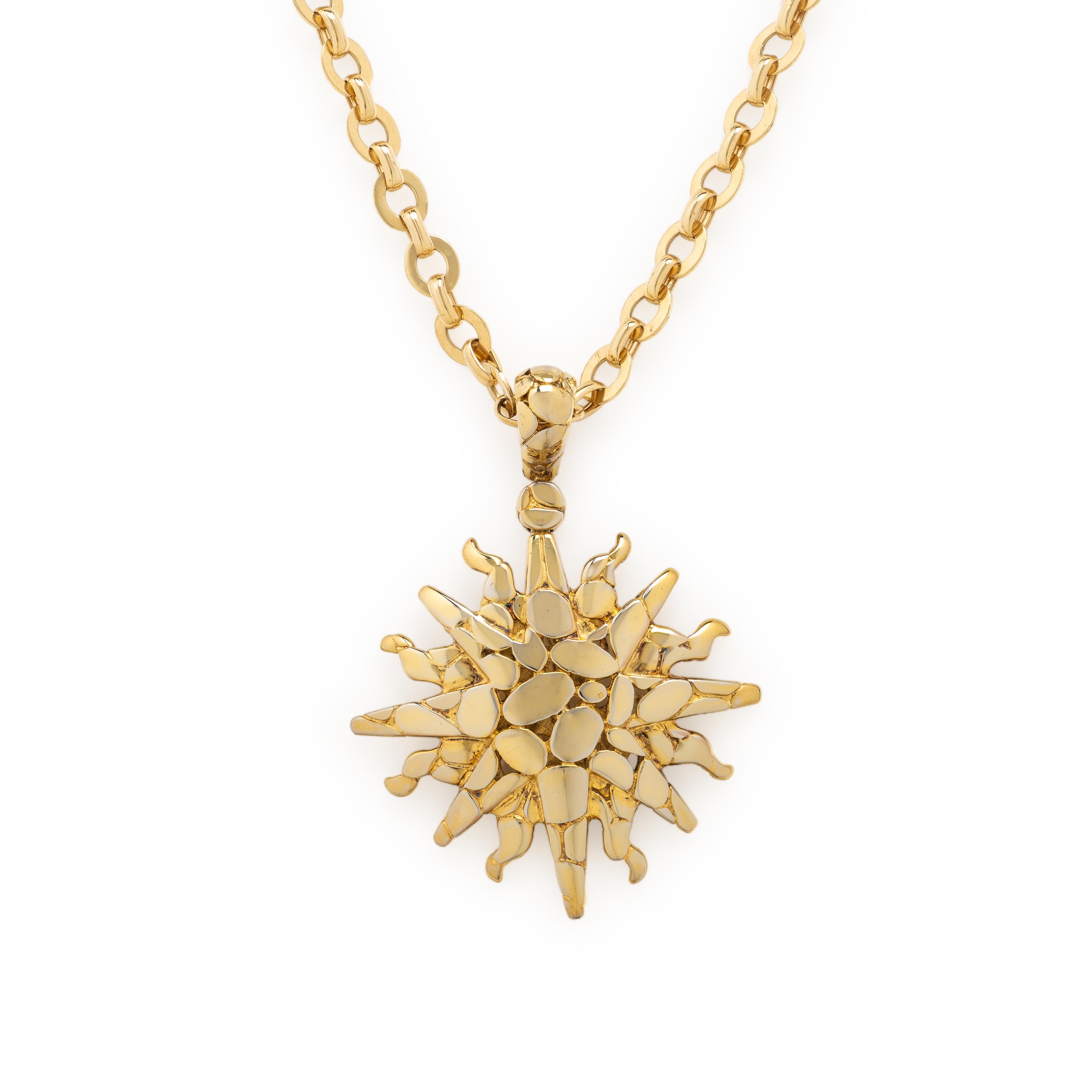 John Hardy, Star Pendant with Unsigned Yellow Gold Chain