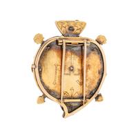 ANTIQUE, YELLOW GOLD AND MULTIGEM BROOCH