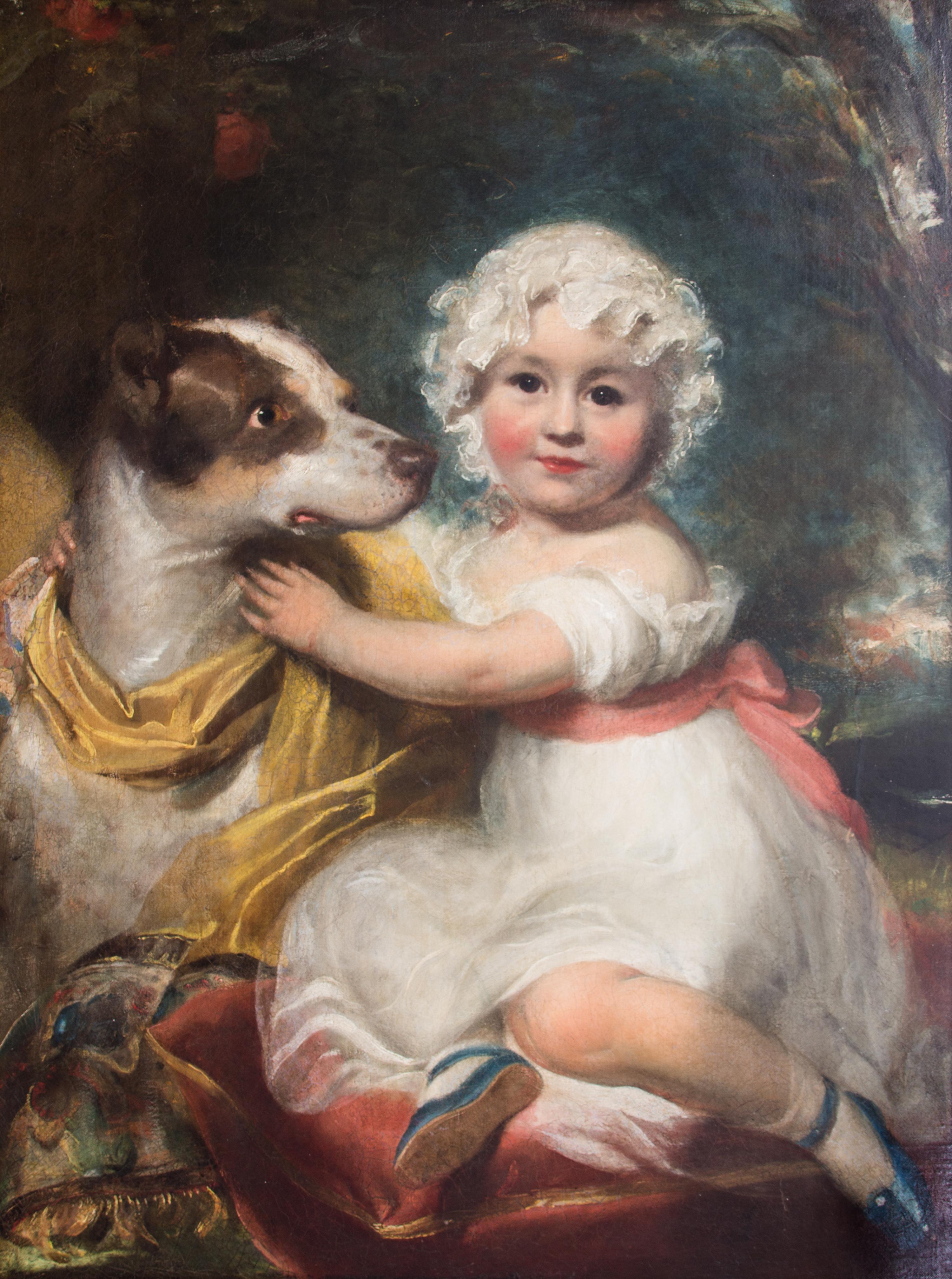 Attributed to Sir Henry William Beechey, (British, 1790-1870), Portrait of Young Girl with Her Dog