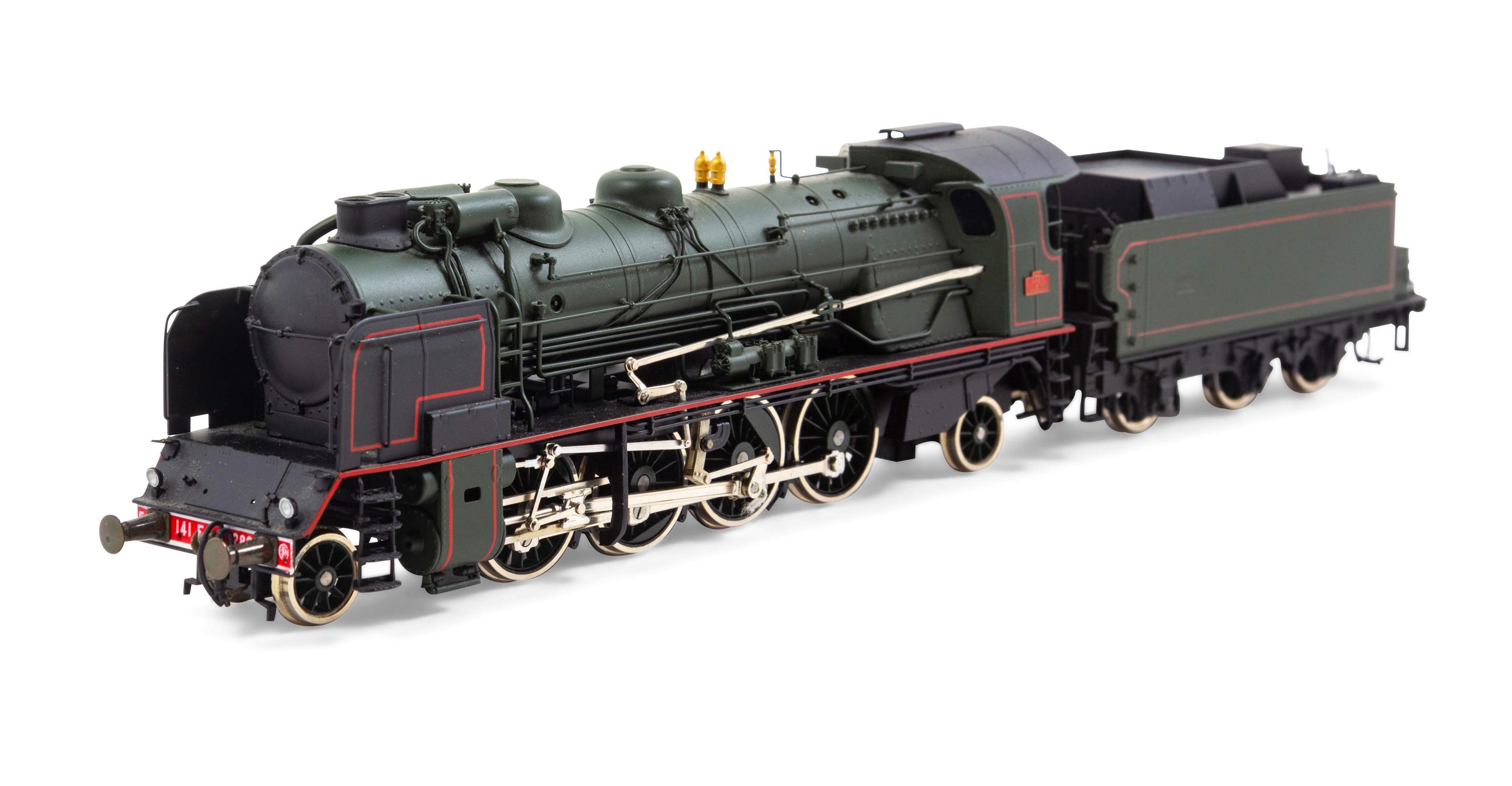 A Fulgurex Limited Edition Polychrome HO-Gauge S.N.C.F 2-8-2 Locomotive and Tender