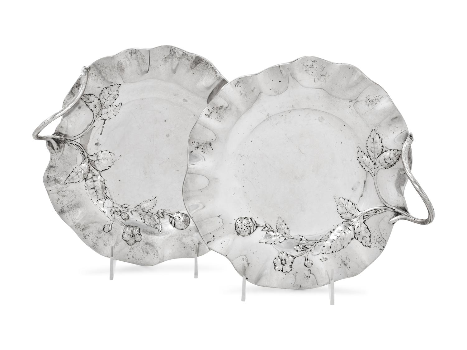 A Pair of Austrian Silver Sweetmeat Dishes
