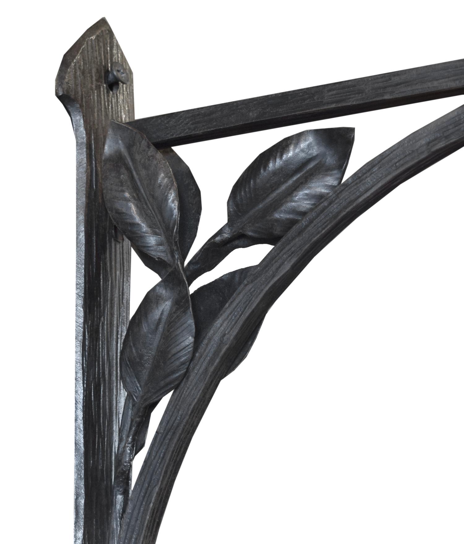 A Pair of Fer Forge Sconces 4" W x 13" D x 10.5" H — France, Circa 1920