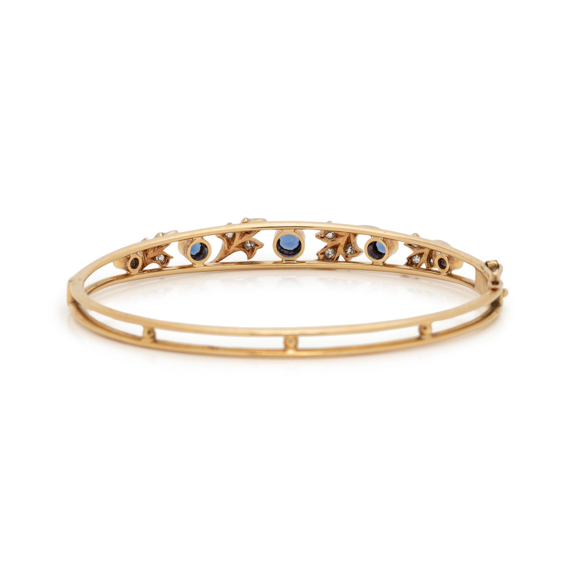 SAPPHIRE AND DIAMOND BANGLE BRACELET