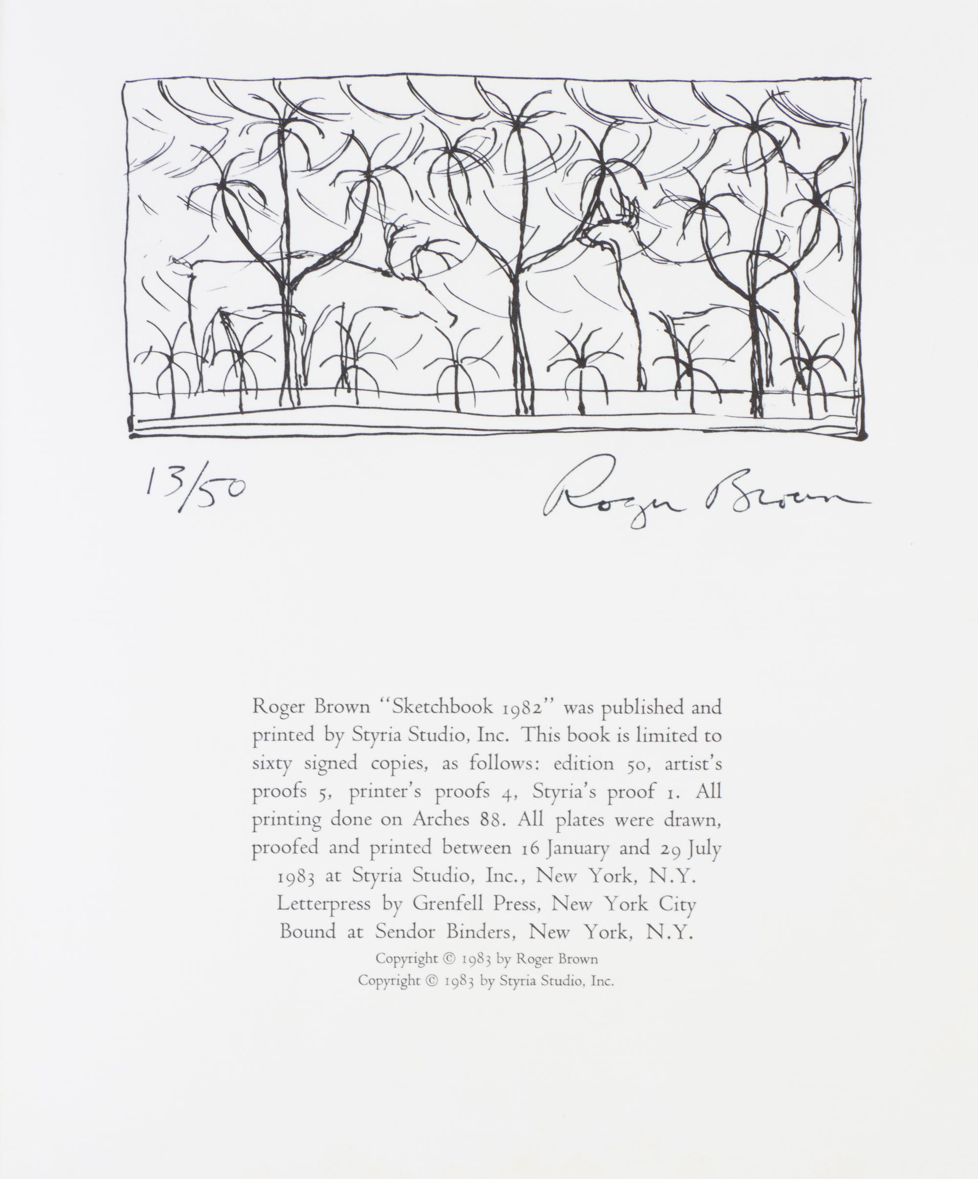 BROWN, ROGER. Sketchbook 1982. NY, 1983. Signed. Limited.