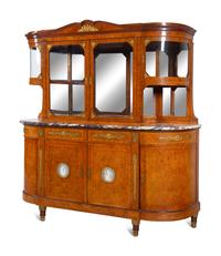 A French Gilt Bronze and Jasperware Mounted Burlwood Dining Suite