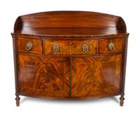 A Regency Carved and Figured Mahogany Satinwood Inlaid Bow-front Server — 19TH CENTURY
