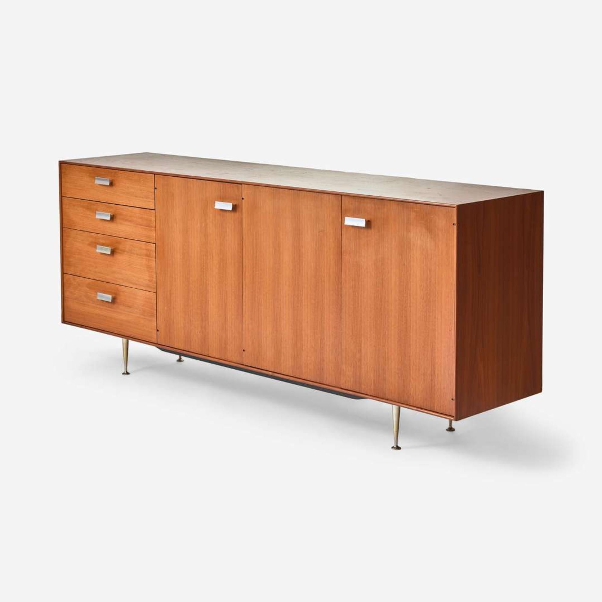George Nelson (American, 1908-1986) Thin Edge Credenza and Wall-Mounted Display Cabinet, Herman Miller, USA, 1950s