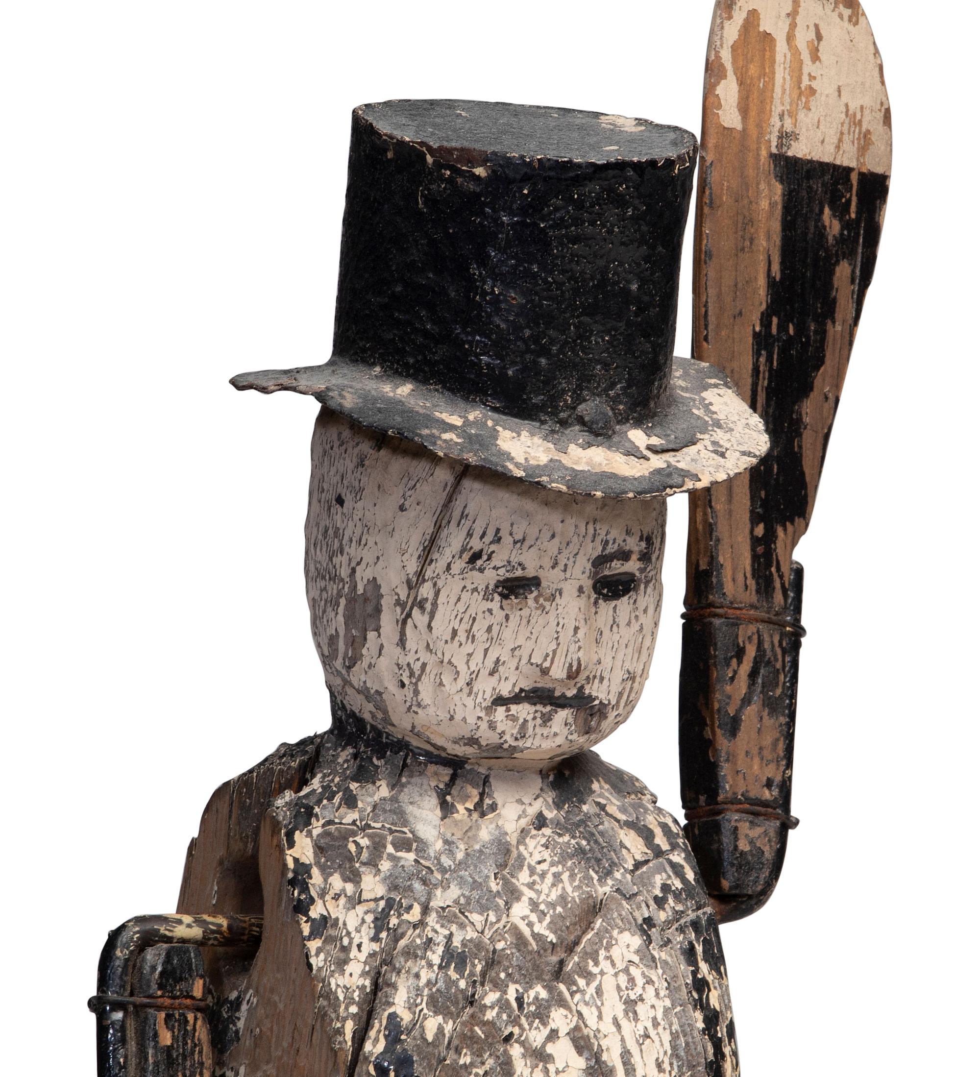 Two Folk Art Painted Wood Whirligigs