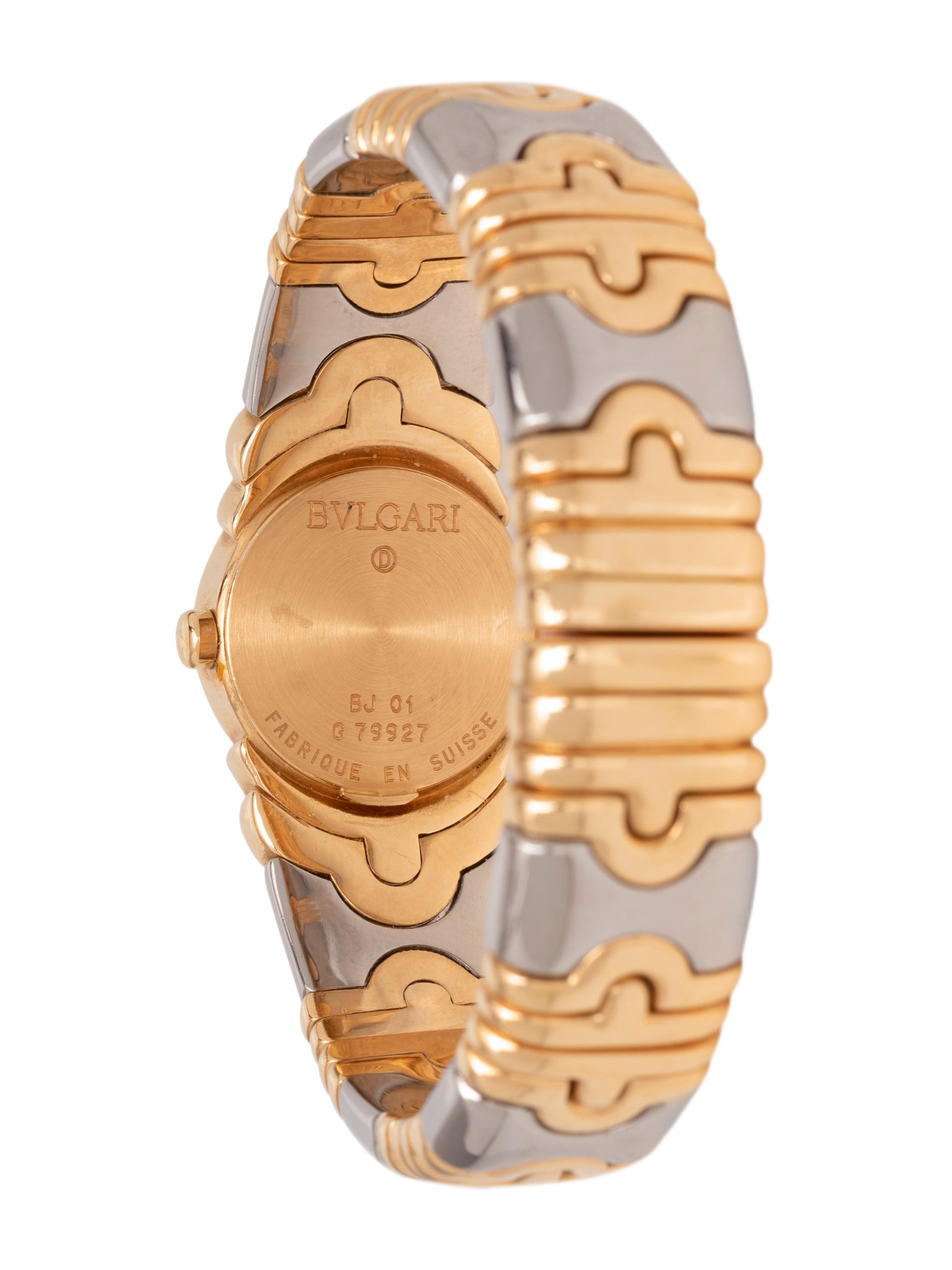 BVLGARI, REF. BJ 01 18K YELLOW GOLD AND STEEL 'PARENTESI' WRISTWATCH