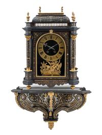 A Napoleon III Pewter and Brass Inlaid Bracket Clock