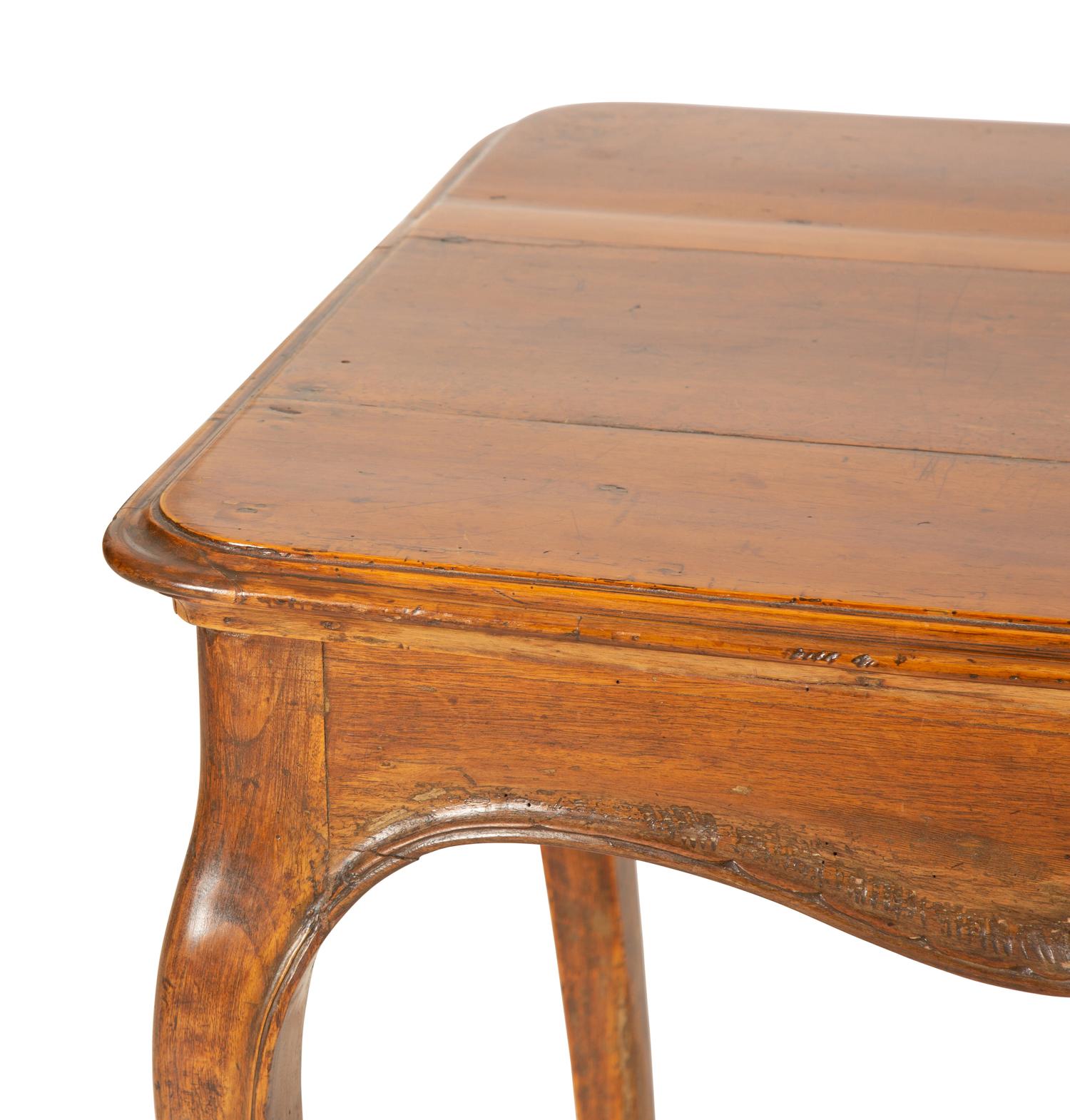 A Louis XV Provincial Style Carved Fruitwood Writing Table — 19th Century