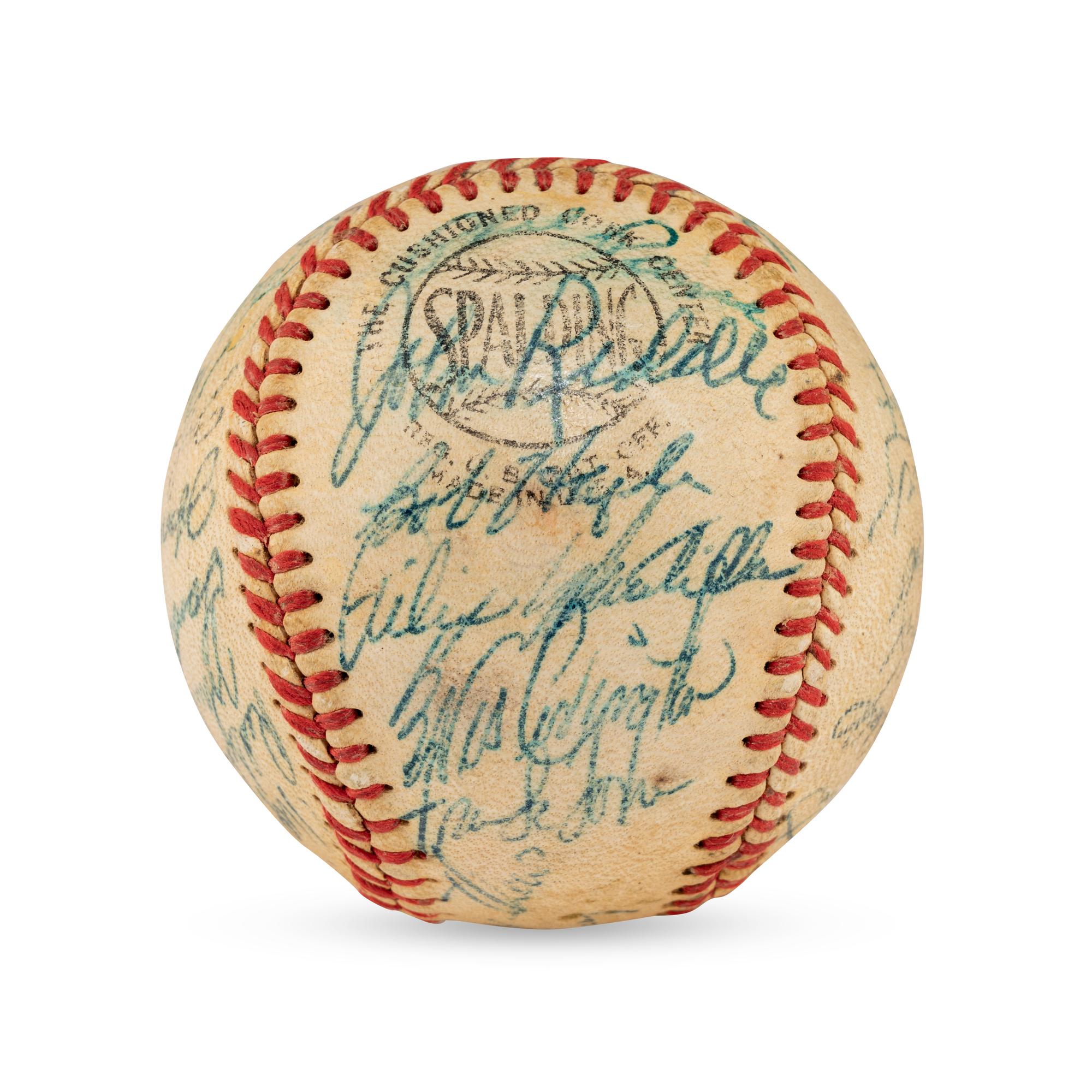 A 1957 World Series Champions Milwaukee Braves Team Signed Autograph Baseball Including Hank Aaron (JSA Letter of Authenticity),