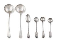 A Group of Six English Silver Table Articles