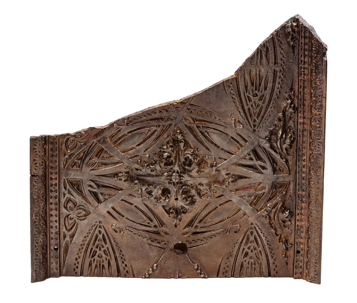 A Louis Sullivan Stock Exchange Iron Elevator Frieze Panel Height 17 3/4 x width 17 inches. — CIRCA 1894