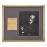 [Literature] Shaw, George Bernard. Autograph Note, initialed