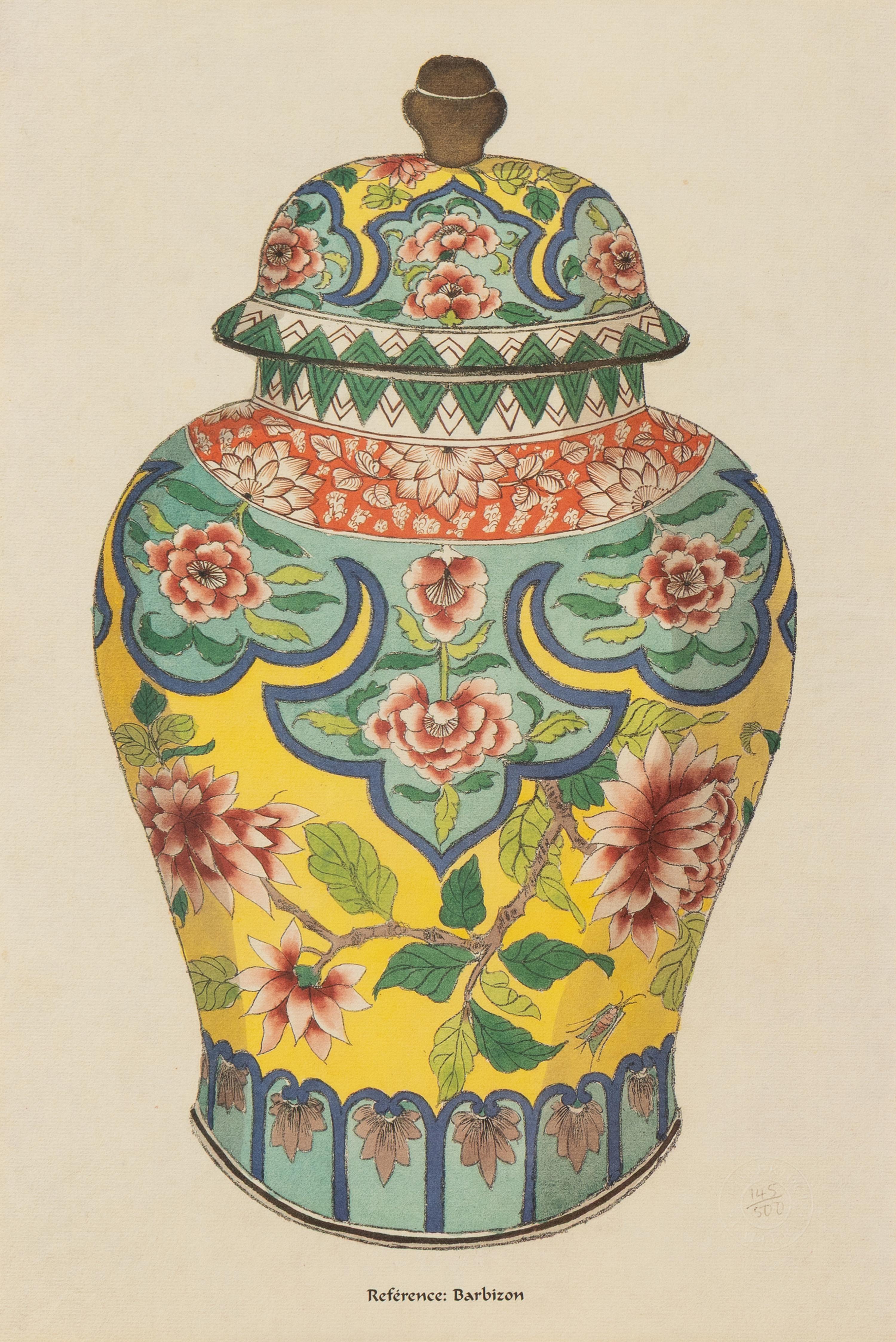 A Set of Six Framed Prints of Chinese Porcelain Vases