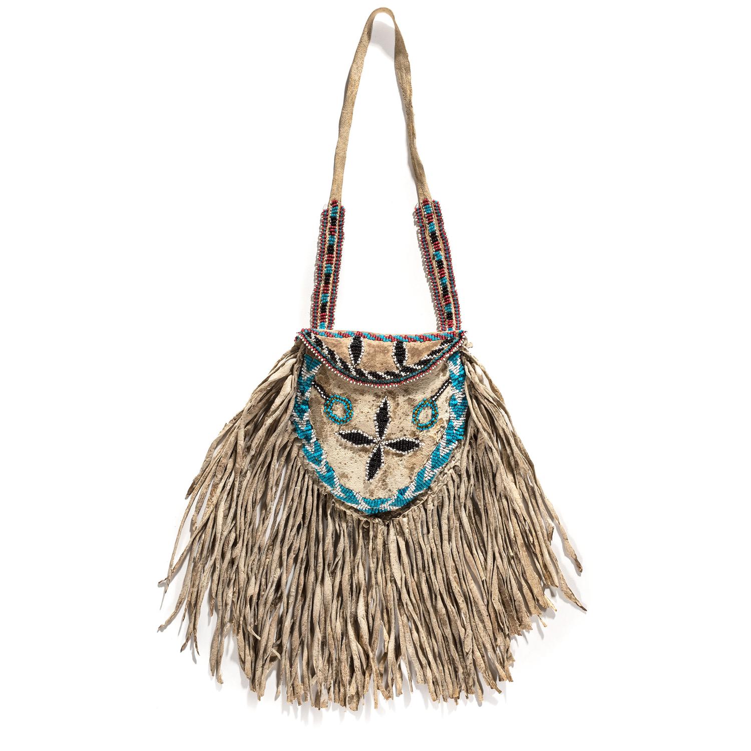 Apache Beaded Hide Shot Pouch