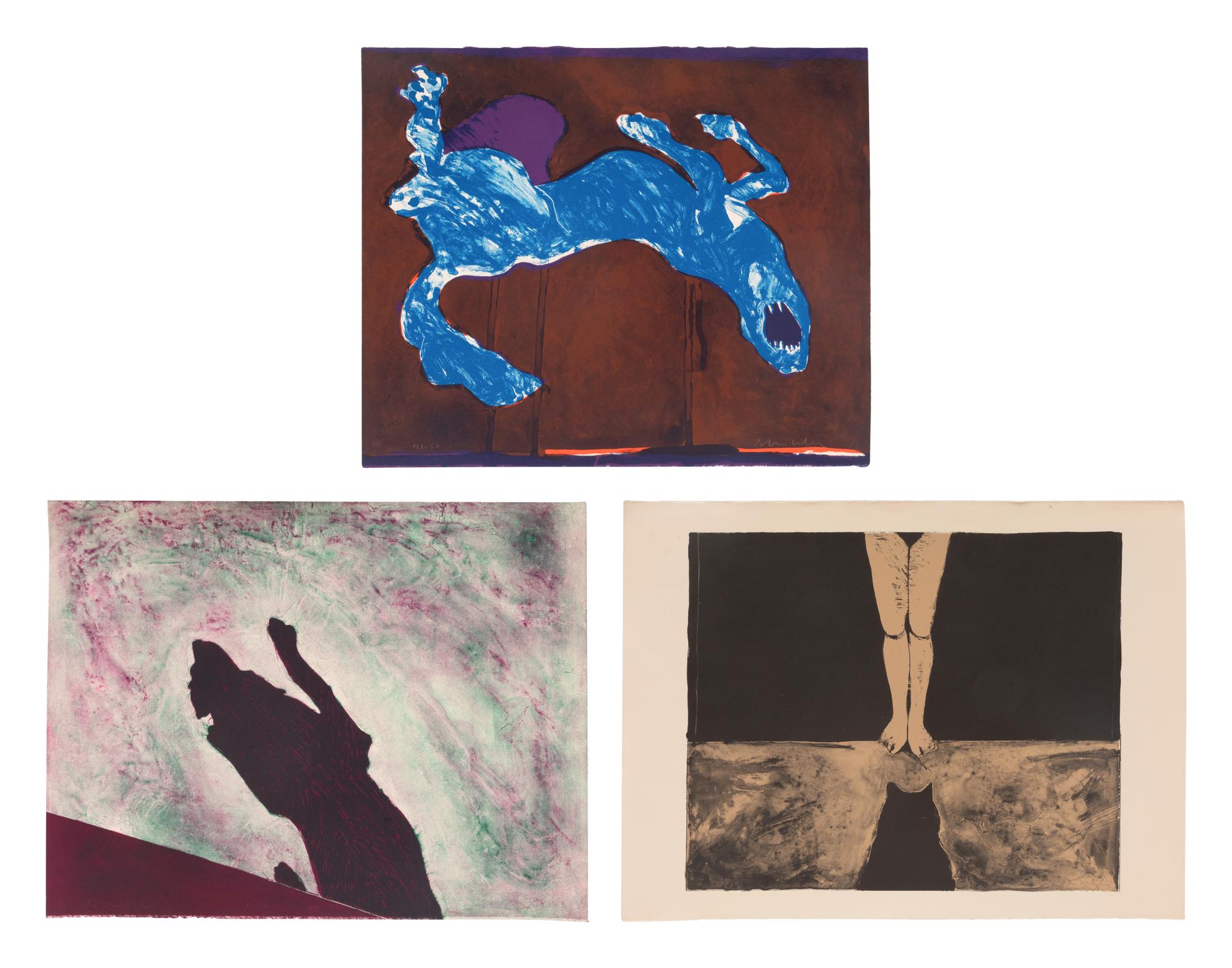 Three Works: Taos Dog Under the Bench , edition 8/30; Voyeur Dog , edition 41/75; Roll Over Old Blue (State II), edition 41/50