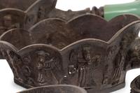 14 Chinese Hardstone Mounted Metal Irons