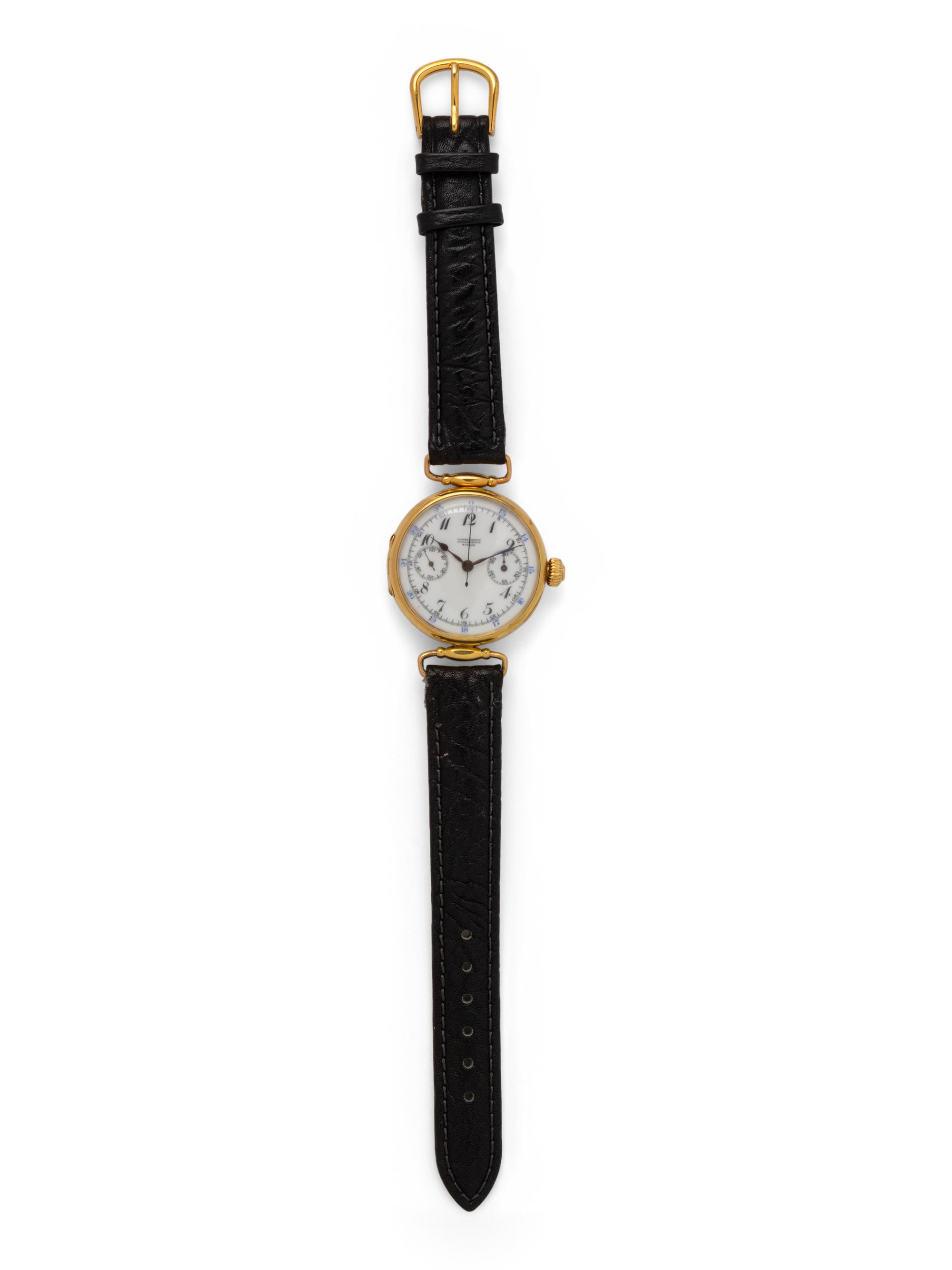 ULYSSE NARDIN, 18K YELLOW GOLD SINGLE BUTTON CHRONOGRAPH WATCH