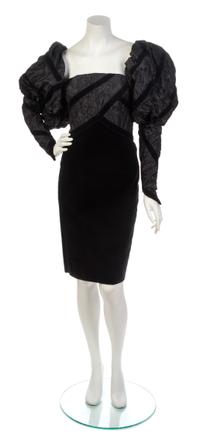 A Chanel Black Velvet and Taffeta Strapless Cocktail Dress,