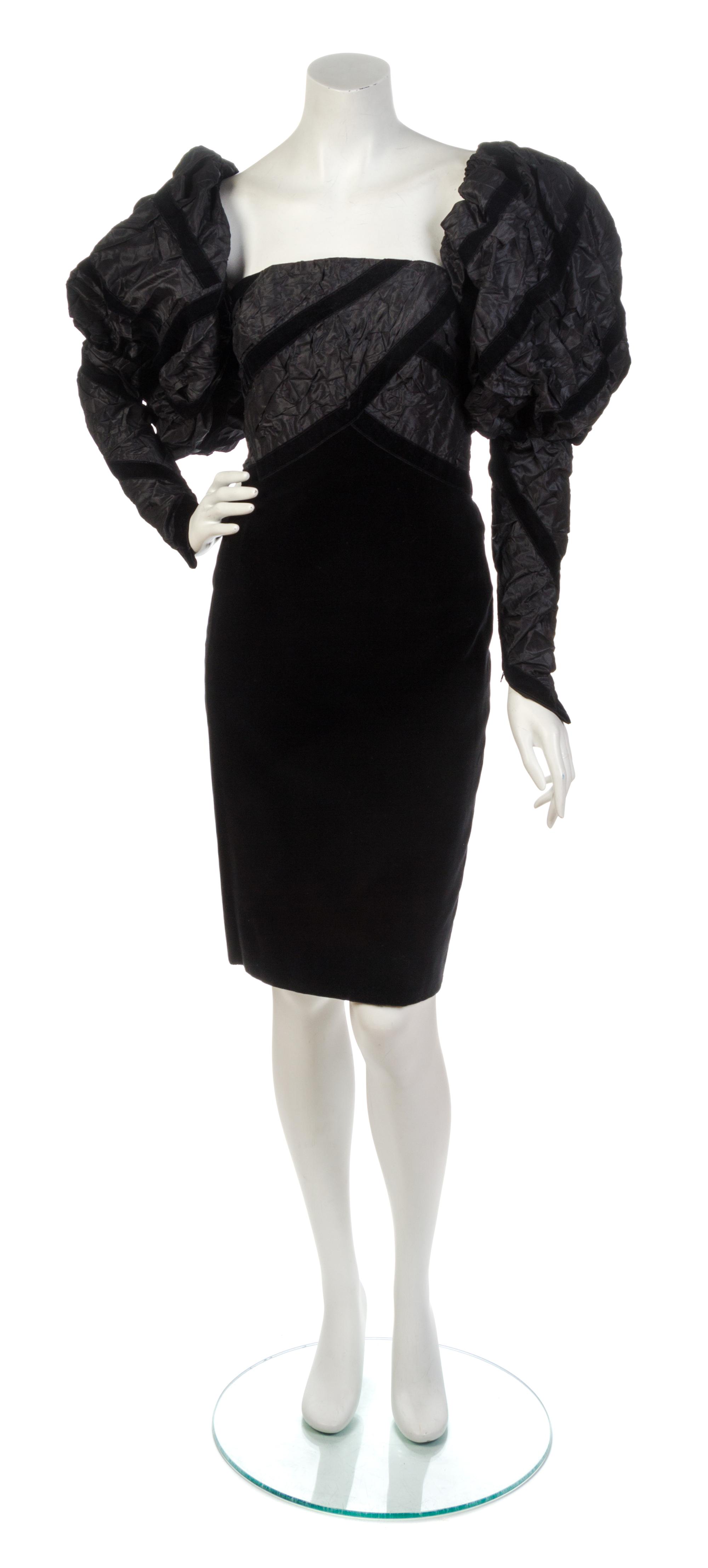 A Chanel Black Velvet and Taffeta Strapless Cocktail Dress,