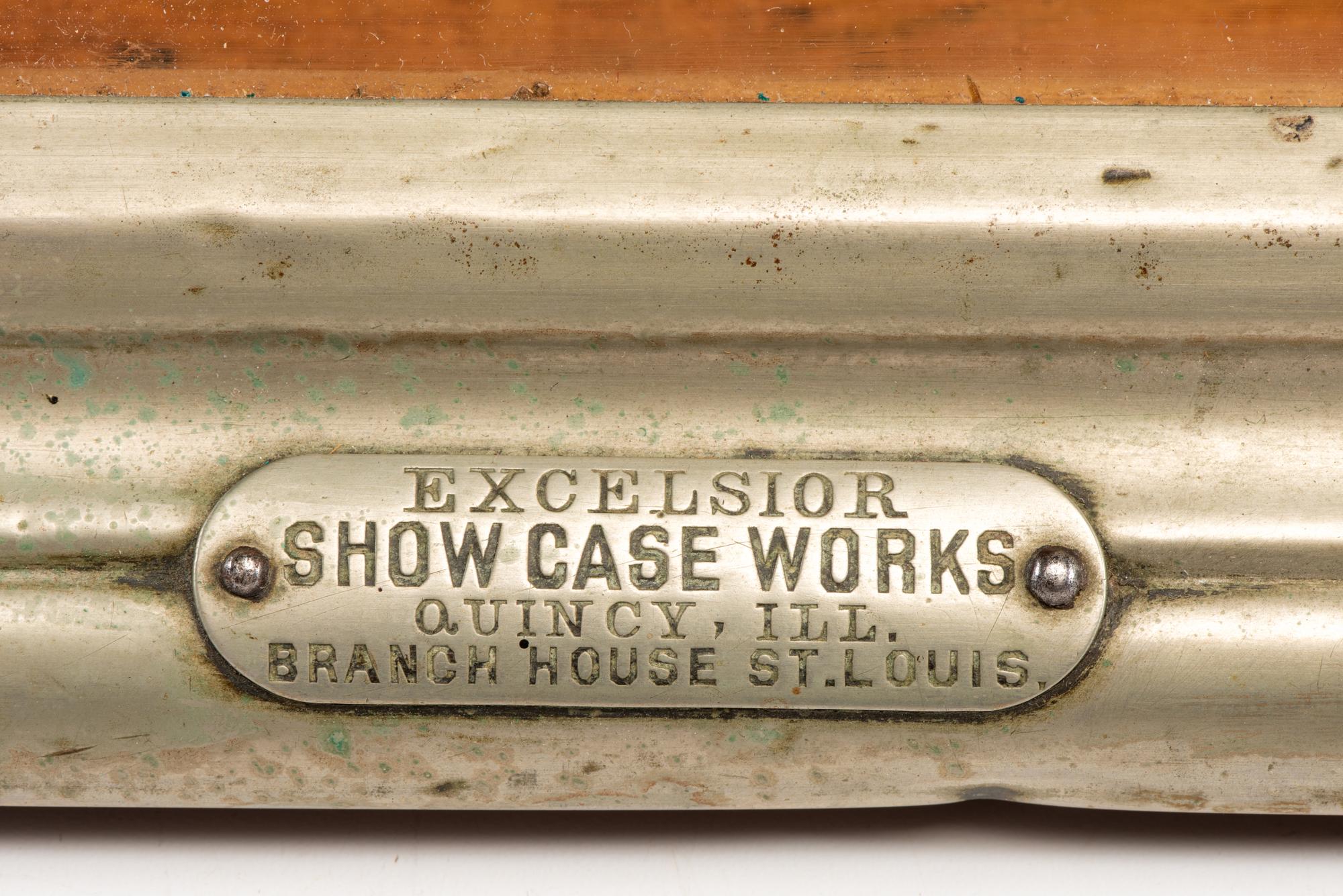 A Pair of Excelsior Show Case Works Metal Frame Countertop Display Cases
