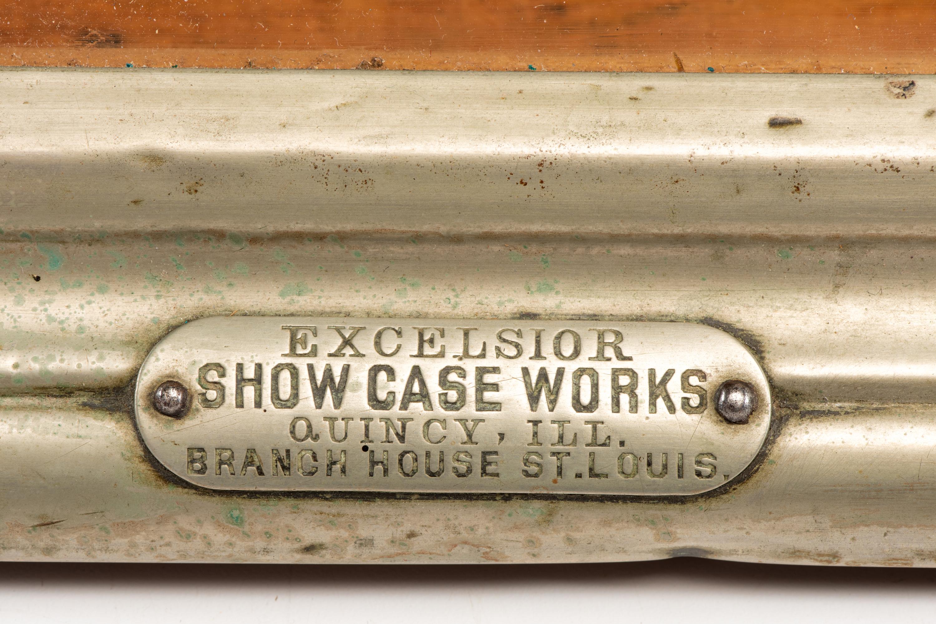 A Pair of Excelsior Show Case Works Metal Frame Countertop Display Cases