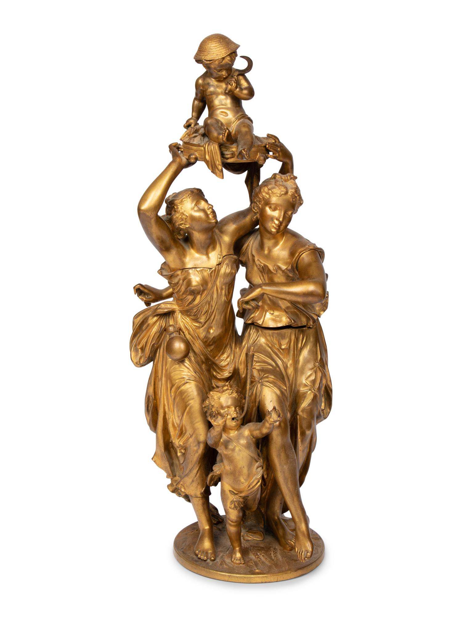 A French Gilt Bronze Figural Group