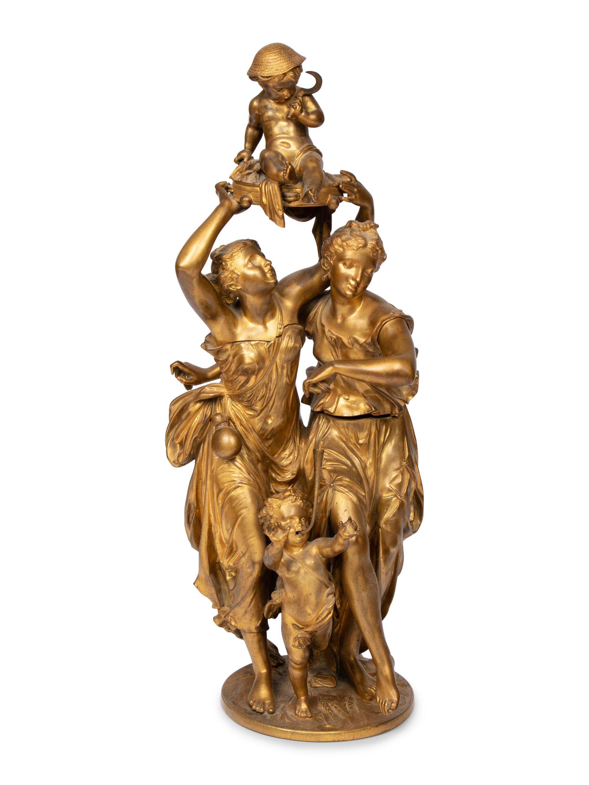 A French Gilt Bronze Figural Group