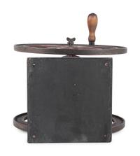 A Coles Manufacturing Cast Iron Double-Wheeled Coffee Grinder
