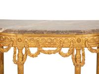 A Louis XVI Giltwood Marble Top Console Table — Early 19th Century