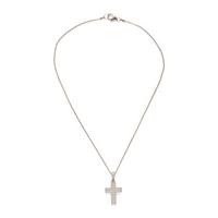Cartier, Diamond and White Gold Cross Pendant on Unsigned Chain