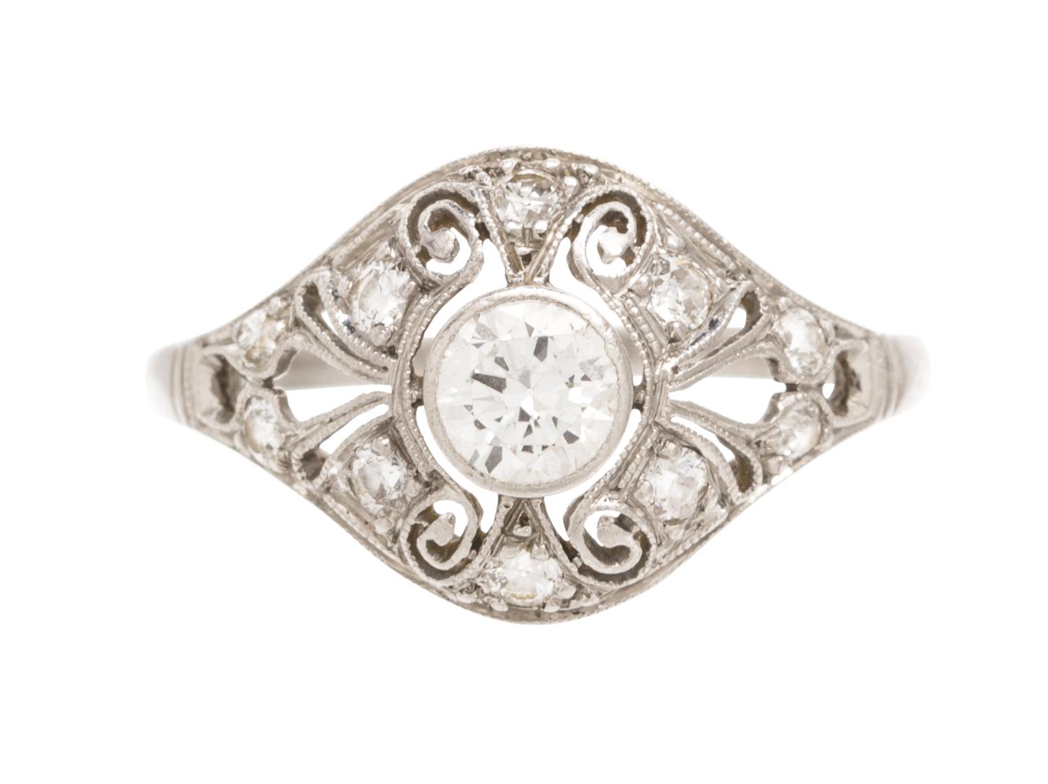 A Vintage Platinum and Diamond Ring, 1.90 dwts.