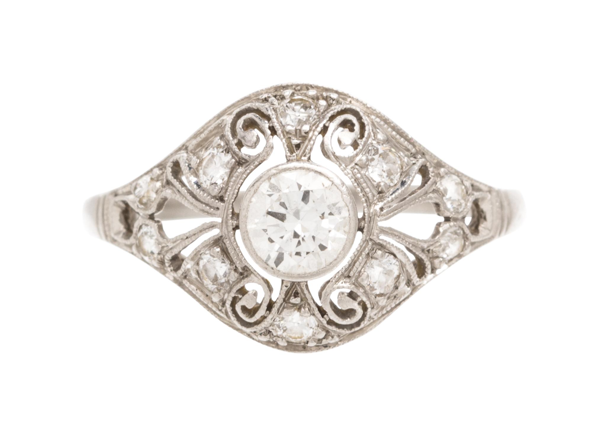 A Vintage Platinum and Diamond Ring, 1.90 dwts.