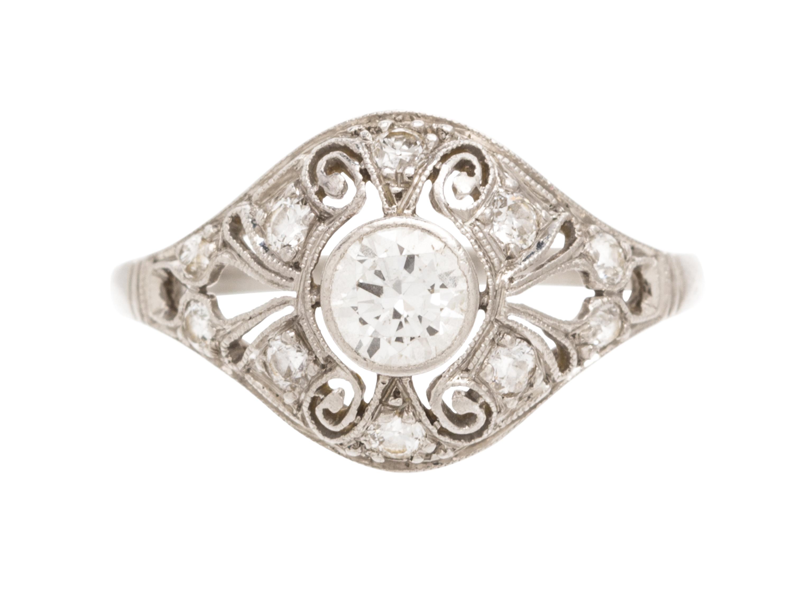 A Vintage Platinum and Diamond Ring, 1.90 dwts.