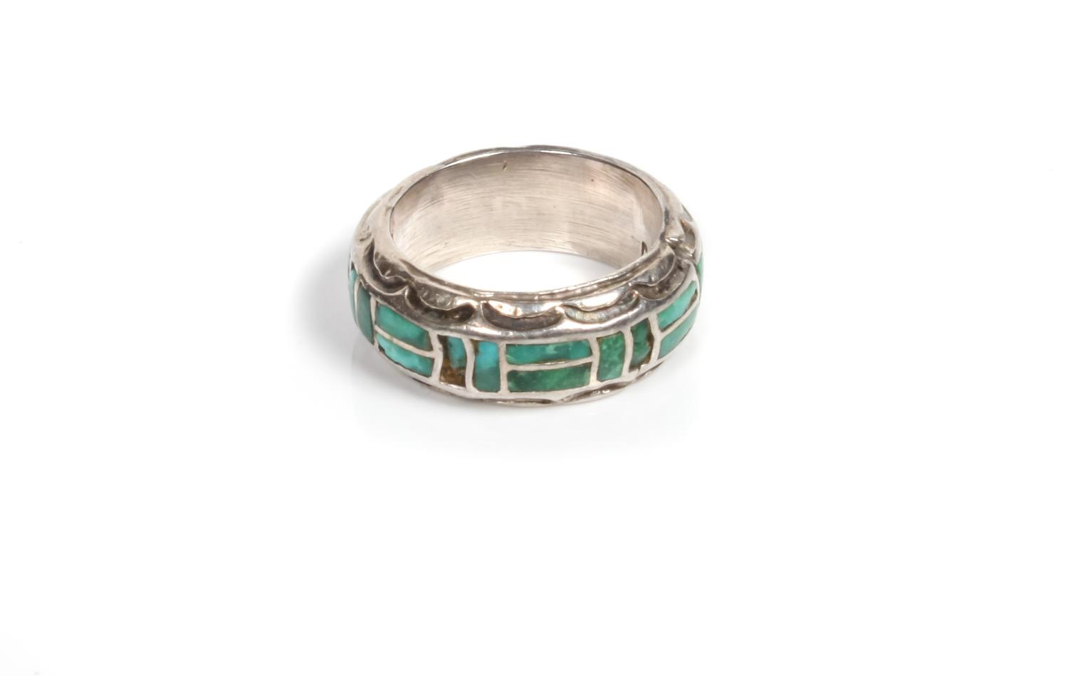 Zuni Silver and Turquoise Ring by Annie Quam Gasper (1927-2002)