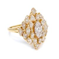 An 18 Karat Yellow Gold and Diamond Ring, 4.40 dwts.