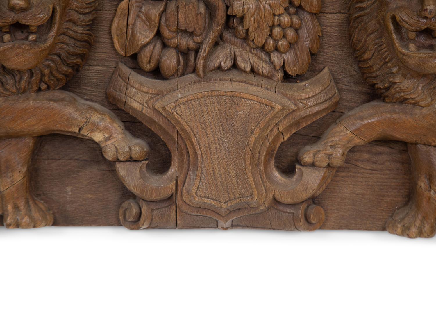 A Continental Carved Walnut Trumeau Panel