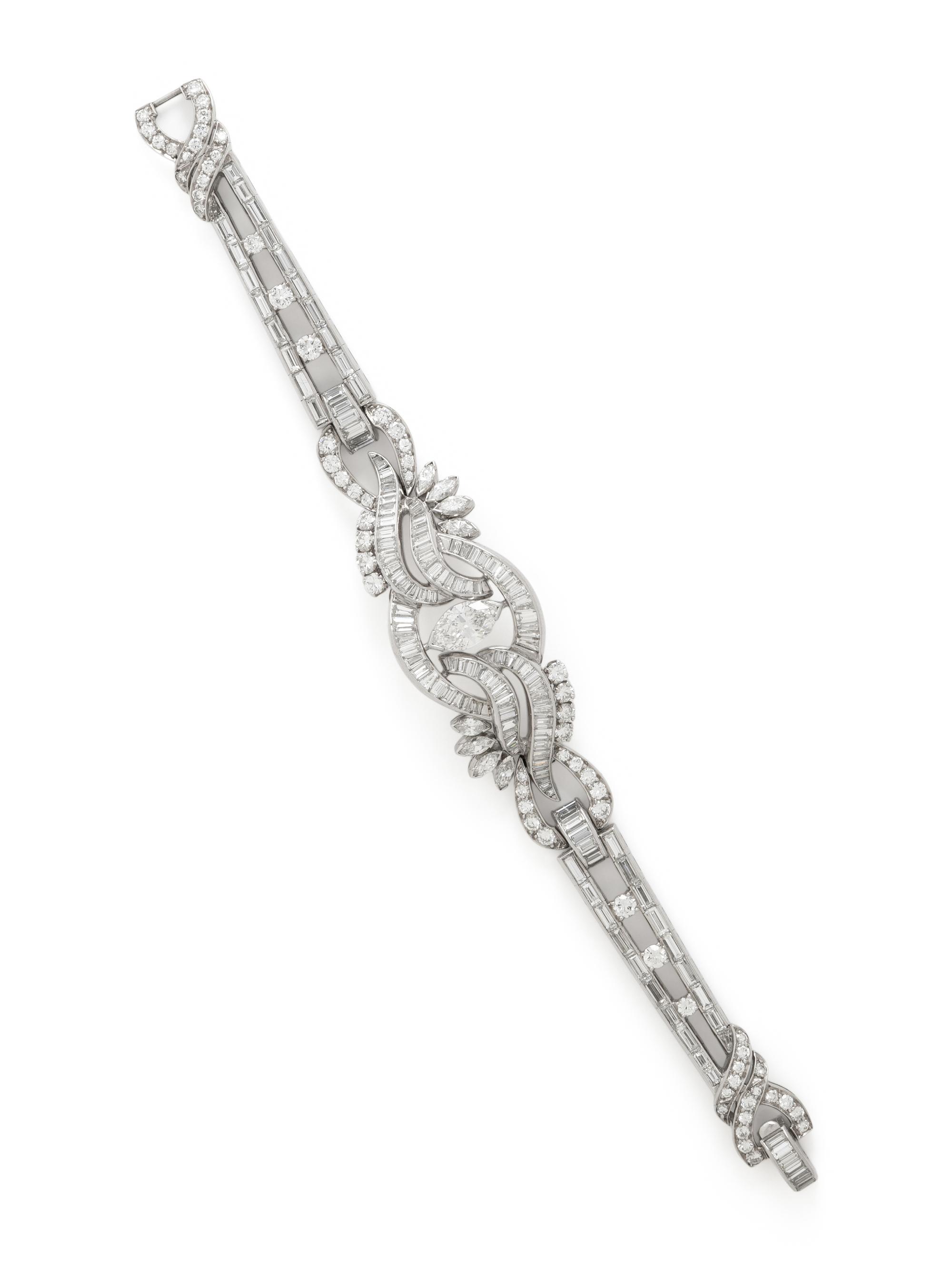 PLATINUM AND DIAMOND BRACELET