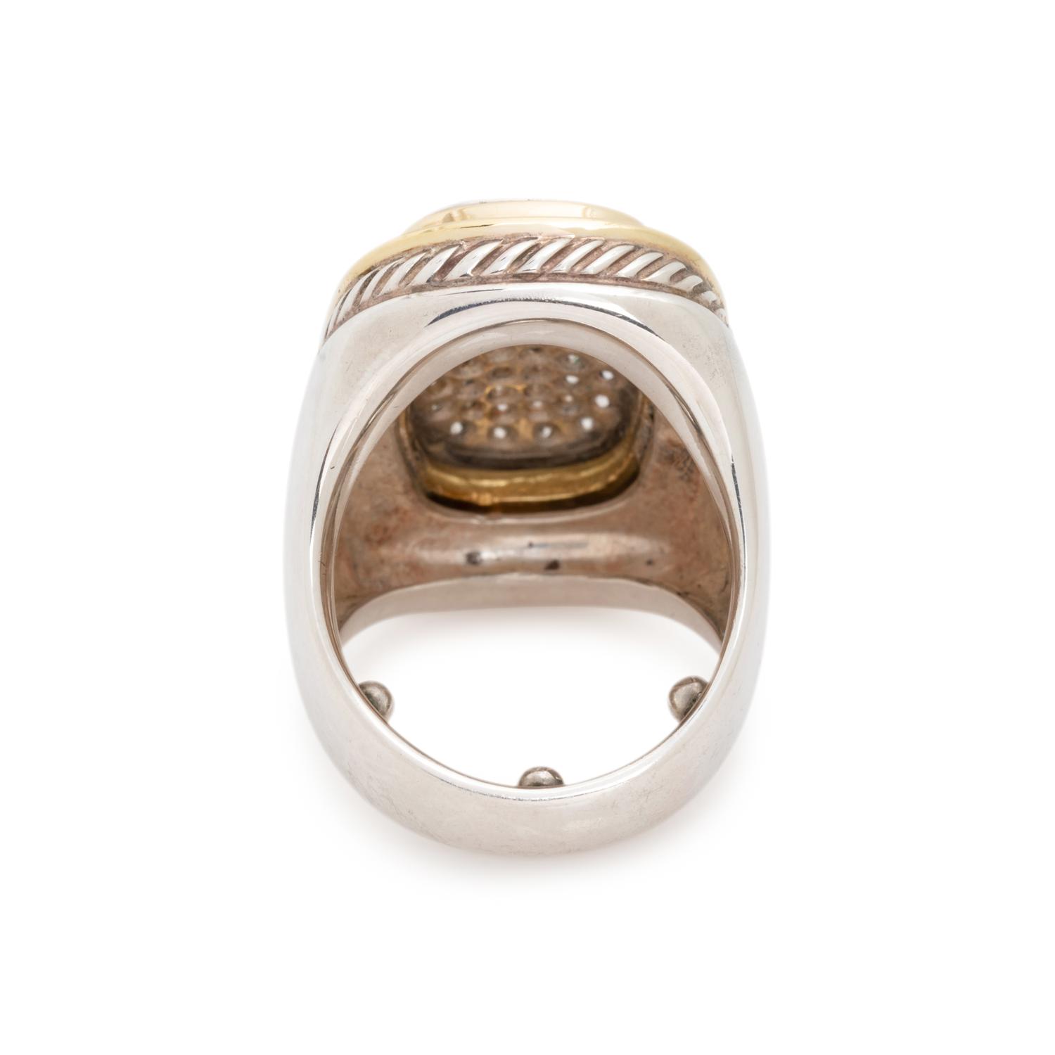 DAVID YURMAN, YELLOW GOLD, SILVER AND DIAMOND RING
